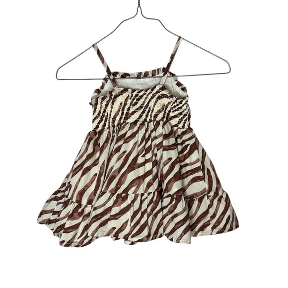 Janie and Jack Zebra Striped Dress in Brown and White - Picture 2 of 7